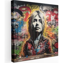 Popcasso Kurt Cobain Portre Kanvas Duvar Tablosu
