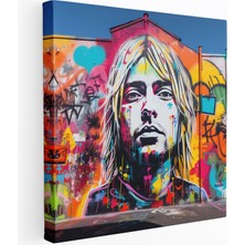 Popcasso Kurt Cobain Graffiti Kanvas Tablo