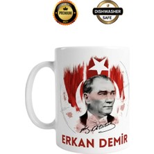 Atatürk Baskılı Isimli Premium Porselen Kupa Bardak