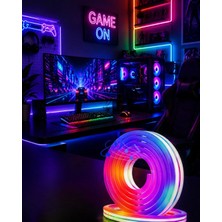 Aesco Uygulama Kontrollü Rgb Neon LED Şerit Işık 16 Milyon Renk Destekli