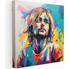 Popcasso Soyut Kurt Cobain Kanvas Tablo - Duvar Sanatı