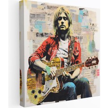 Popcasso Kurt Cobain'in El Yazısı Şarkı Sözleri ile Nostaljik Duvar Tablosu