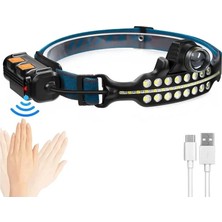 Aesco Fithome W690 7 Aydınlatma Modlu Xpe Cob LED Sensörlü Dahili Pilli USB Şarj Edilebilir Kafa Feneri