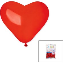 Aesco Kırmızı Kalp Balon 10 Inç - 25CM - 100PCS
