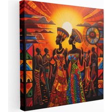 Popcasso Ritmik Desenler Içeren Afrika Sanatı Kanvas Tablosu