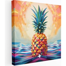 Popcasso Geometrik Desenler ile Modern Ananas Duvar Tablosu