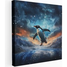 Popcasso Uçan Penguen Konseptli Kanvas Tablo