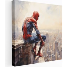 Popcasso Suluboya Tasarımıyla Spiderman Duvar Tablosu - Kanvas Baskı