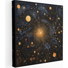 Popcasso Geometrik Yıldız Haritası Kanvas Tablo - Göksel Desenler ile Şıklık