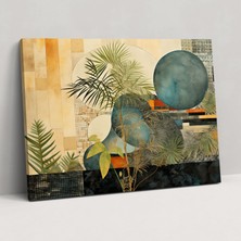 Popcasso Geometrik Zen Bahçe Duvar Tablosu - Soyut Karışık Medya Sanatı