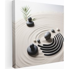 Popcasso Minimalist Zen Bahçesi Kanvas Tablo - Zen Temalı Duvar Sanatı