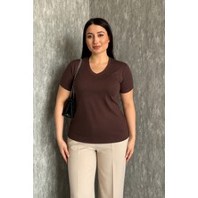 Modaplaza Kadın V Yaka Kısa Kol Basic Body 829