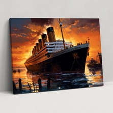 Popcasso Titanic Okyanus Gemisi Vintage Poster Tasarımı Duvar Tablosu
