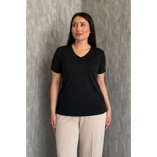 Modaplaza Kadın V Yaka Kısa Kol Basic Body 829