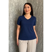 Modaplaza Kadın V Yaka Kısa Kol Basic Body 829