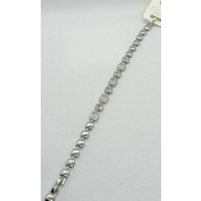 Nd Jewelry Elara Baget Taş Detaylı Silver Bileklik (17+1 cm)
