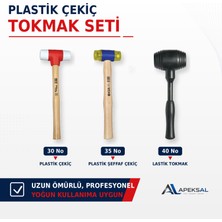 Apeksal Plastik Çekiç Tokmak Seti No:30 Plastik, No:35 Şeffaf , No:40 Lastik Hassas Darbe Çekiçleri