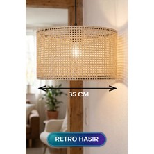 Sh Ticaret Hasır Kumaş Başlıklı Sarkıt Avize 35 cm