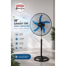 Sanayi Tipi Ayaklı Vantilatör 18 Inç (45 Cm) 85W 5 Metal Kanatlı 3 Kademeli Sessiz Güçlü Fan