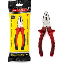 sbodurhome 7 Inç Pense - 180 mm - Şeffaf Kırmızı Saplı - Yüksek Kalite Çelik