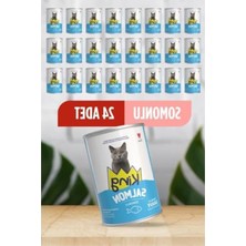 Esranın Dünyası Parçacıklı Sos Içinde Somonlu Kedi Konservesi, 400 Gr, 24 Adet