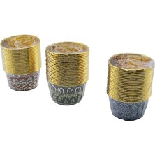 MiraLive 20'li Muffin Kek Kapsülü Seti - Kağıt - Gold - Folyolu