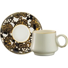 Hsc Bilişim Sandro Moreno 1453 Burçlar Geometrik Gold 12 Parça Kahve Fincan Takımı Renkli 90ML