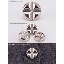 Hsc Bilişim Metal Düğme, Gümüş Kaplama, 26L (16,5 Mm), Ayaklı Yapı, Hırka Ceket Için, 6'lı Paket