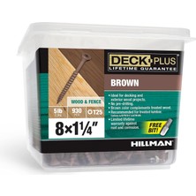 Hsc Bilişim Deck Plus Ahşap Vidalar, Kahverengi Dış Vidalar, 1-1/4" x #8, 2,3 kg