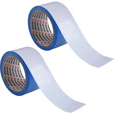 Hsc Bilişim (2 Adet) Kaydırmaz Kaymaz Çift Taraflı Yapıştırma Sabitleme Kilim Halı Bandı 50 mm x 10 mt Bant