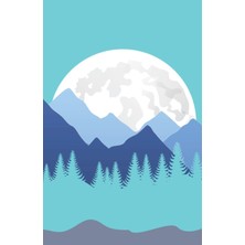 Hsc Bilişim Independently Published Moon & Mountains: 5.5 x 8.5 Paperback, 200 Pages, Color: Multi, Turquoise