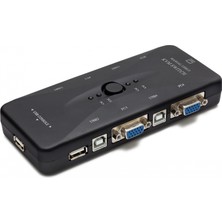 Marsilyan VGA USB Kvm Swıtch 4 In 1 Out + 4 Port USB Console - Sıyah HD230