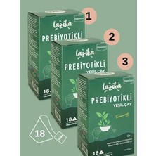 Lazika (Avantajlı 3'lü Set) Prebiyotik Yeşil Çay (3x18 Biyoçözünür Poşet, 3x27 g)