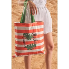 Seraser Home Tekstil Hello Summer Desen Baskılı Plaj Çantası