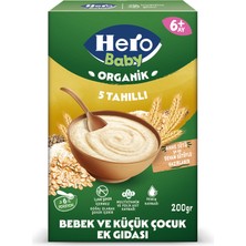 Hero Baby Organik 5 Tahıllı Kaşık Mama 200 G (6'li Paket)