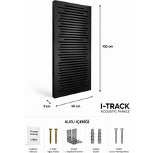 iTrack 50*100 cm Ahşap Difüzör Akustik Panel Siyah