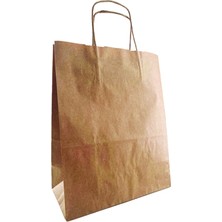 Michu Büküm Saplı Kraft Çanta 25LI 25*12*31CM (5'li Paket)