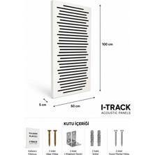 iTrack 50*100 cm Ahşap Difüzör Akustik Panel Beyaz
