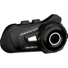 Knmaster KN6100 PRO Motosiklet Kask İnterkom Bluetooth Intercom Kulaklık Seti Siyah