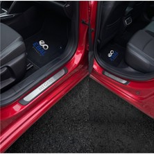 Ebal Oto Renault Megane 2 (2002-2009) Uyumlu Paslanmaz Çelik Krom Kapı Eşiği Abs Çerçeveli 4 Parça