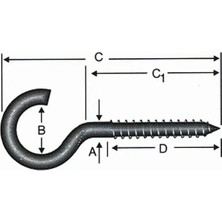 Epilons Açık Piton, Kanca, Çengel 22X130 - 100 Adet