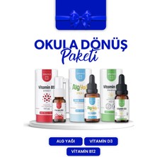 Erbatab Okula Dönüş Paketi 400 IU Vitamin D3 - 10 ml Vitamin B12 - Alg Yağı Omega-3 Damla