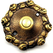 Epilons Antika Tarz Dekoratif Pirinç Güllü Kapı Zili - 75MM, Antik