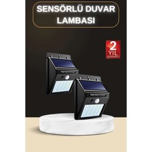 Epilons Bahçe Aydınlatma Sensörlü Güneş Enerjili Duvar Lambası 40 LED Işık