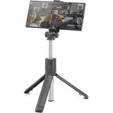 Nemere Telefon Tripodu ve Selfie Çubuğu Seti Bluetooth Kumandalı 69 cm - Siyah Pembe ND1037