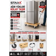 Staxx Power 200 kg Katlanır Taşıma Arabası | Ahşap Yük Taşıma Arabası | Koli, Paket, Çuval Beyaz Eşya Taşıma