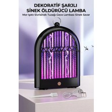 Beruflic USB Şarjlı Sinek Öldürücü Lamba Mor Işıklı Sivrisinek Kovucu Dekoratif Tuzak Modeli