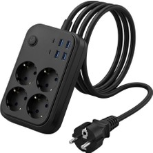 Nemere Akım Korumalı Çoklu Priz 4 USB 2 Type C 4 Priz Güvenli ve Hızlı Şarj