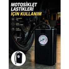Epilons Araç Lastik Şişirme Pompası Taşınabilir Analog Basınç Göstergeli Hava Kompresörü