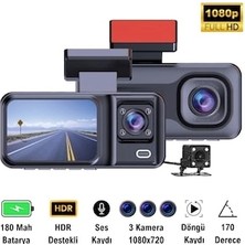 Beruflic 32GB Uyumlu 3 Kameralı Araç Içi Güvenlik Kamerası 1080P Kayıtlı Gece Görüşlü G Sensörl�